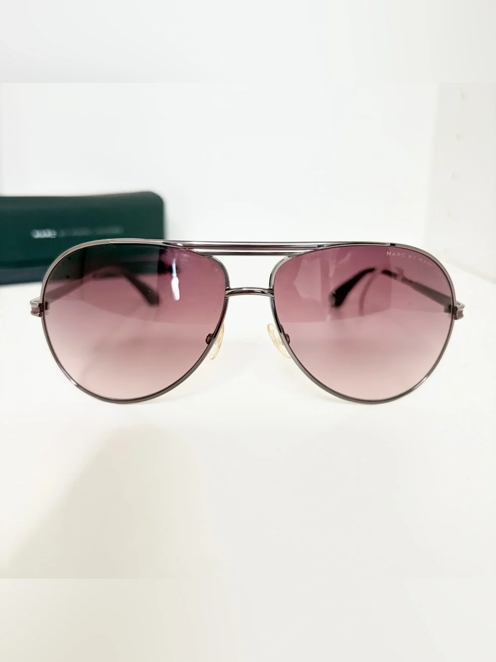 NWT Marc by Marc Jacobs 278/S Aviator Sunglasses Purple Gradient w/Case & Cloth